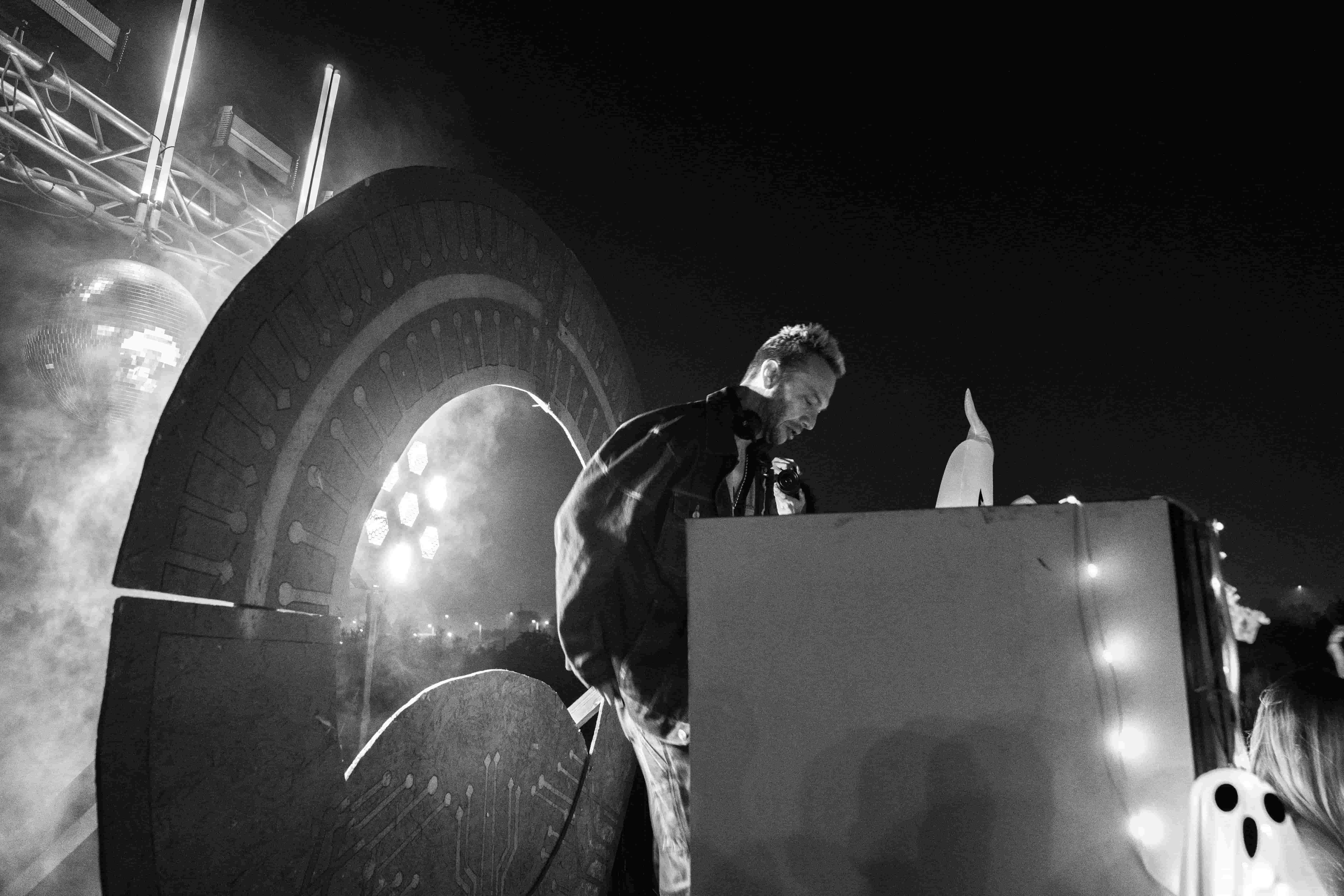 DJ night party — black & white